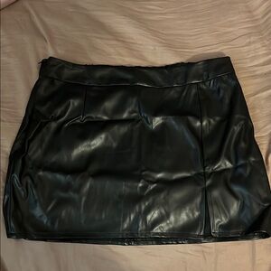 Black Faux Leather Mini Skirt